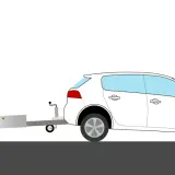 Attention ! Une charge lourde est placée sur la remorque, indiquant la charge maximale voiture.