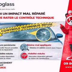 Un pare-brise fissuré mal réparé peut faire rater le contrôle technique. Helloglass propose le remplacement partout en France.