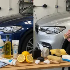 Astuce de grand-mère pour nettoyer les phares de voiture : bicarbonate, citron, huile d'olive et pâte dentifrice pour un résultat éclatant.