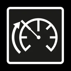 Symbole du limiteur de vitesse : un indicateur de vitesse avec une flèche circulaire indiquant une limite.