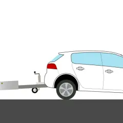 Attention ! Une charge lourde est placée sur la remorque, indiquant la charge maximale voiture.