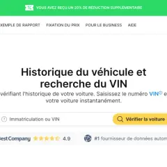 Vérifiez l'historique de votre voiture avec CarVertical. Entrez votre immatriculation ou VIN pour un rapport complet, comme avec Histovec.