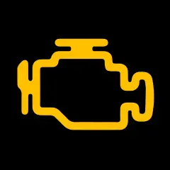 Voyant moteur orange allumé, signe d'un problème mécanique et d'une perte de puissance.