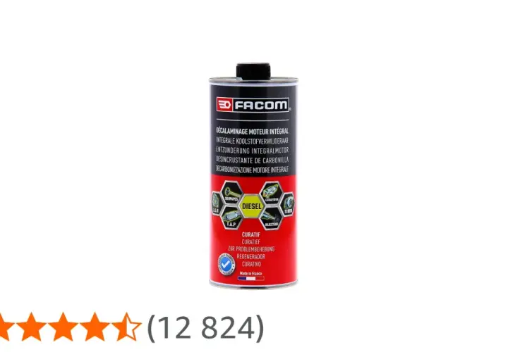 Flacon de produit pour décalaminage moteur diesel Facom. Nettoie soupapes, FAP, injecteurs, turbo et catalyseur.