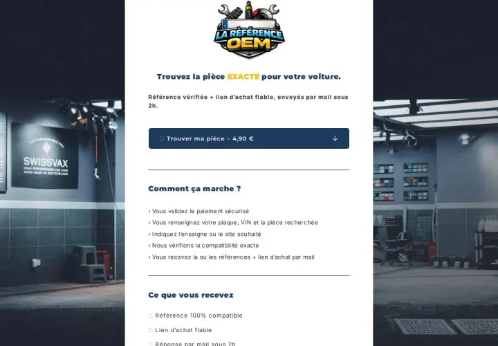 Trouvez la pièce exacte pour votre voiture. La Référence OEM vous aide à ou trouver oem voiture, avec référence vérifiée et lien d'achat fiable.
