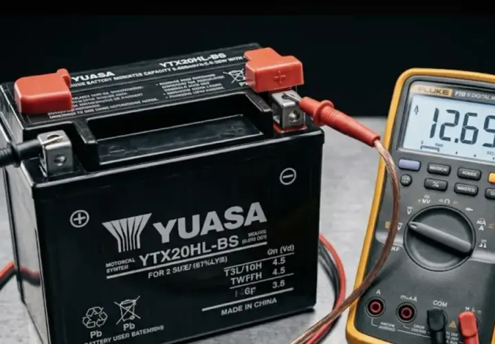 Testez votre batterie avec un multimètre pour savoir si la batterie de la voiture est morte. L'appareil affiche 12,65V.