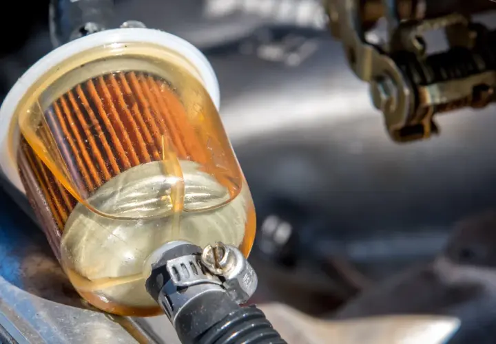 Filtre à gasoil transparent, plein de liquide. Faut-il changer le filtre à gasoil à chaque vidange ? La réponse est souvent oui pour une bonne santé moteur.