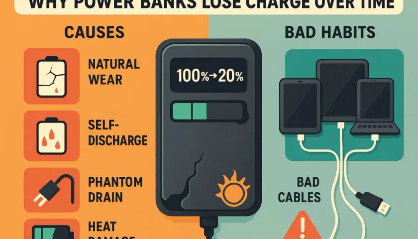 Causes de la décharge rapide d'une batterie : usure naturelle, auto-décharge, consommation fantôme, dommages dus à la chaleur et mauvais câbles.