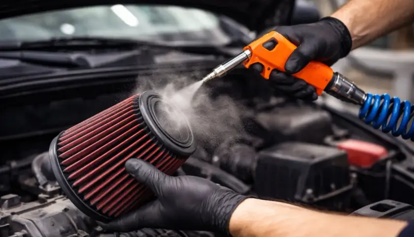 Maintenez votre moteur en pleine forme : découvrez comment nettoyer un filtre à air avec un pistolet à air comprimé.