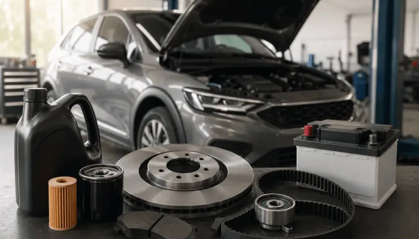 Pièces détachées pour Dacia Duster : huile, filtres, freins, courroie, batterie. Le tarif de révision est à portée de main.