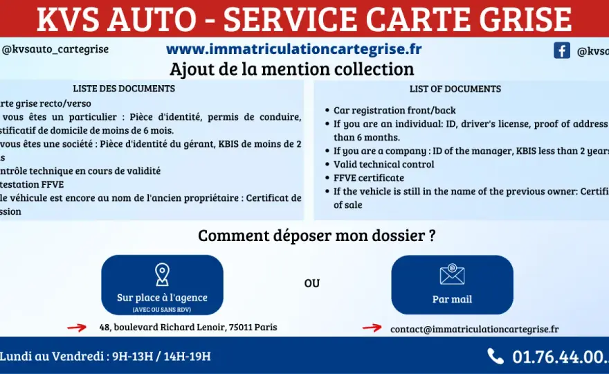 Carte grise de collection - conditions, dossier et contrôle technique