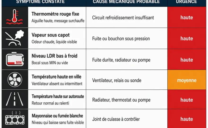 Voyant température moteur - Causes, réflexes, coûts de réparation