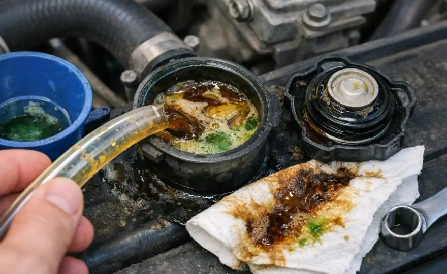 Huile dans le liquide de refroidissement - Causes et solutions
