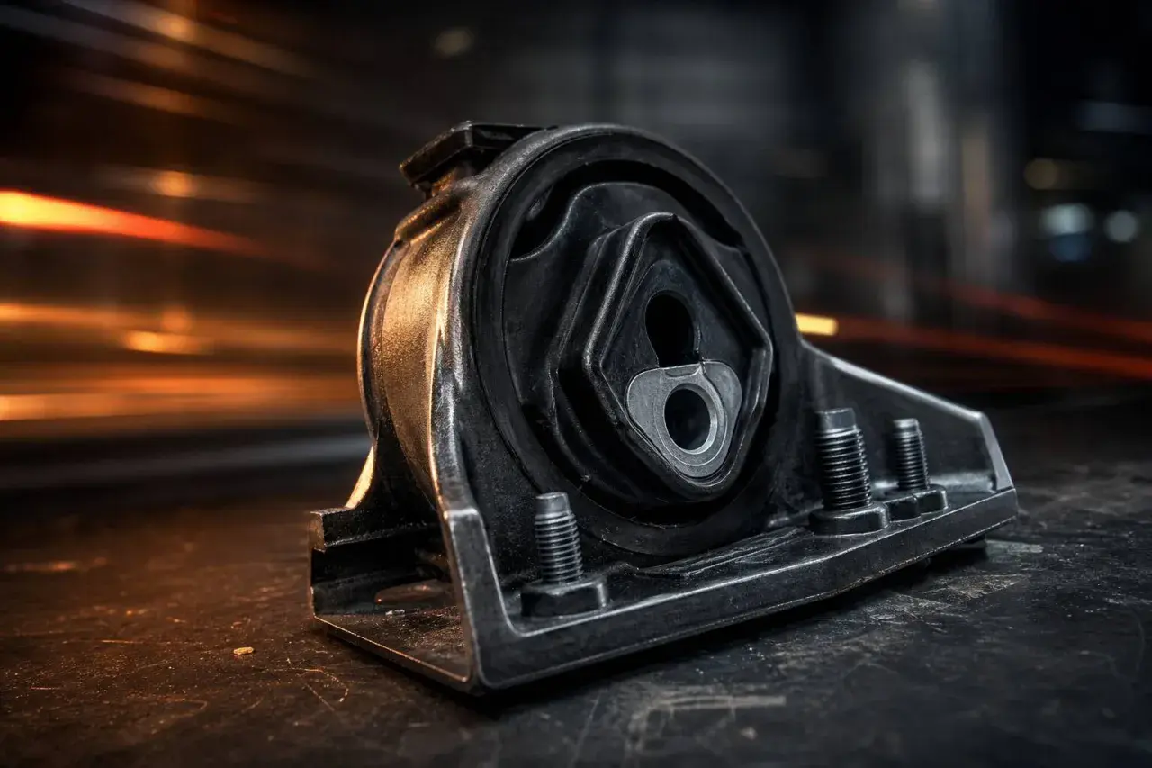 Support moteur HS, usé par le temps et les vibrations. Une pièce essentielle pour le bon fonctionnement de votre véhicule.