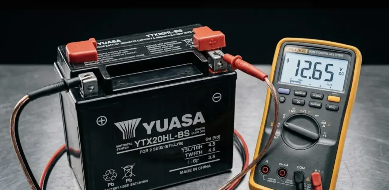 Testez votre batterie avec un multimètre pour savoir si la batterie de la voiture est morte. L'appareil affiche 12,65V.